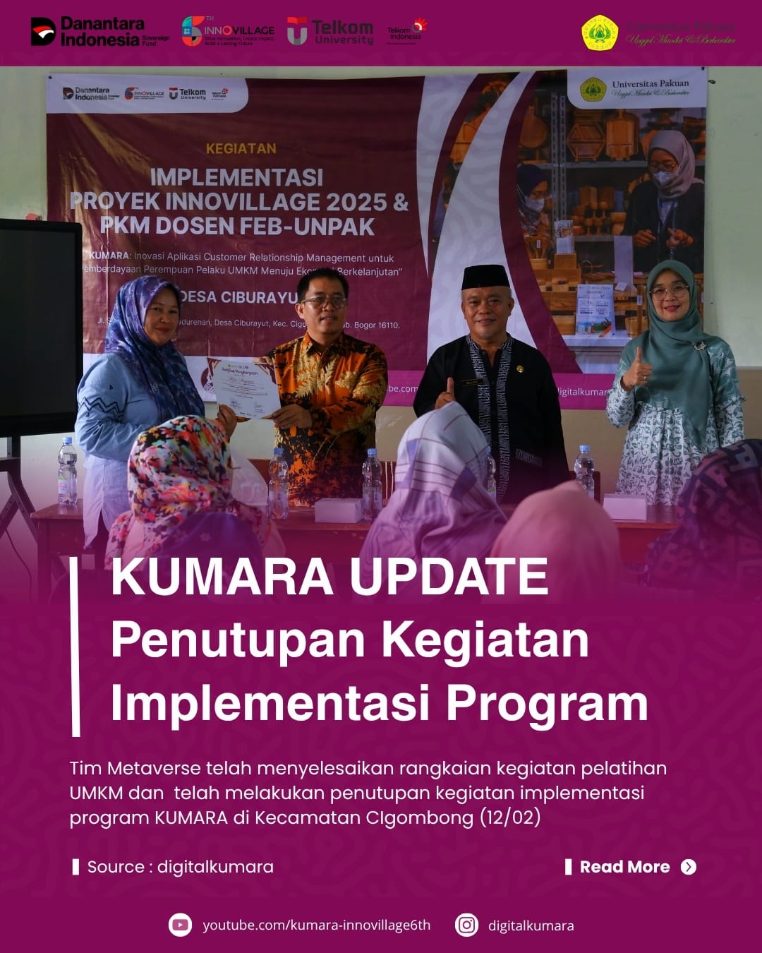 KUMARA UPDATE: Penutupan Program Pemberdayaan UMKM KUMARA di Desa Ciburayut